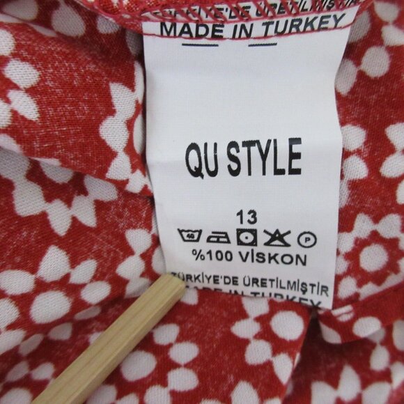 Tween Girls Skort Skater Style Skirt w/ Built In Shorts Size XS Red White Floral - Picture 9 of 10